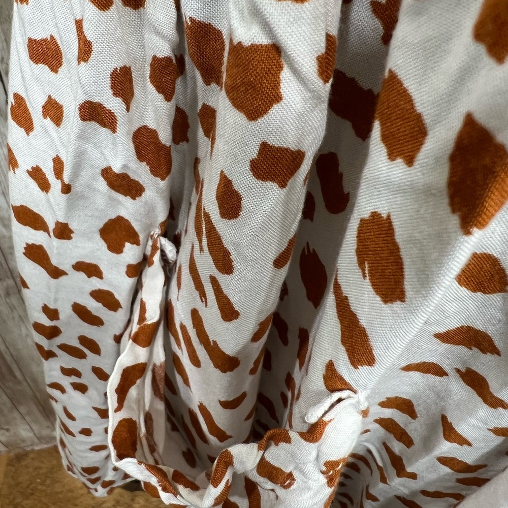 Orange and White Buttoned‎ Peplum Tunic - Picture 3 of 7